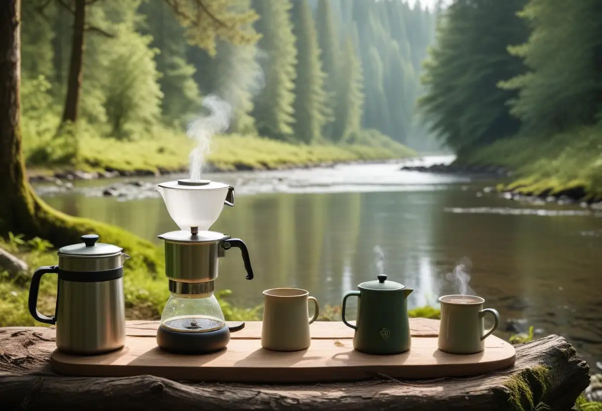 Kaffe guide i naturen – så brygger du perfekt ute illustration