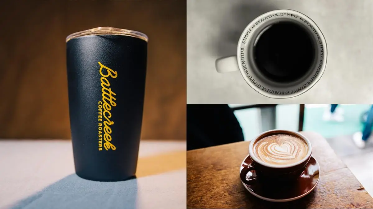 Perfekta kaffemuggen med lock och handtag för din morgonrutin illustration